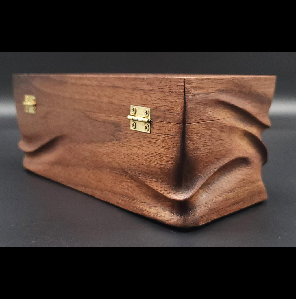 Hand Carved walnut Keepsake Box: Artisan Wooden box