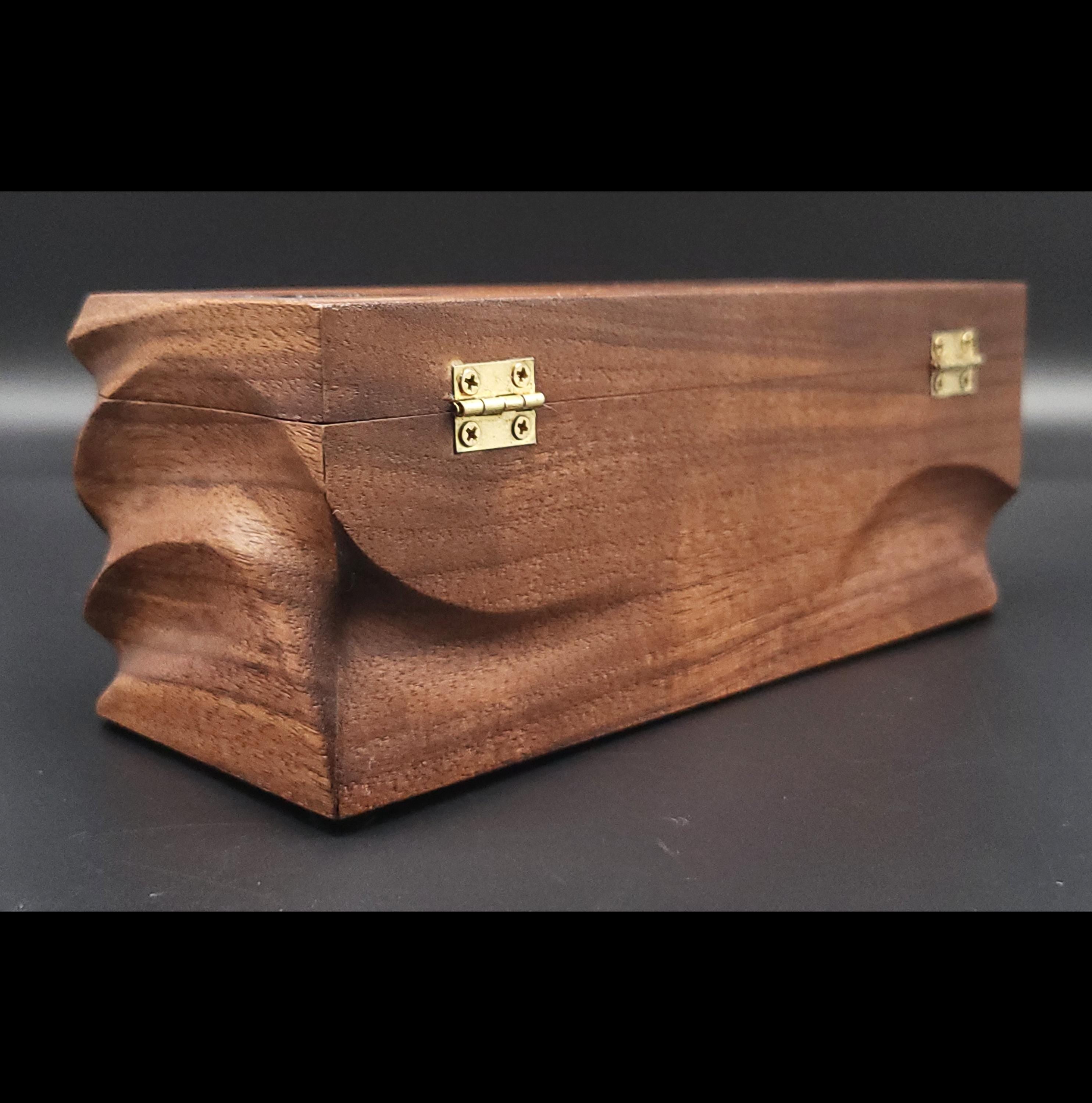 Hand Carved walnut Keepsake Box: Artisan Wooden box