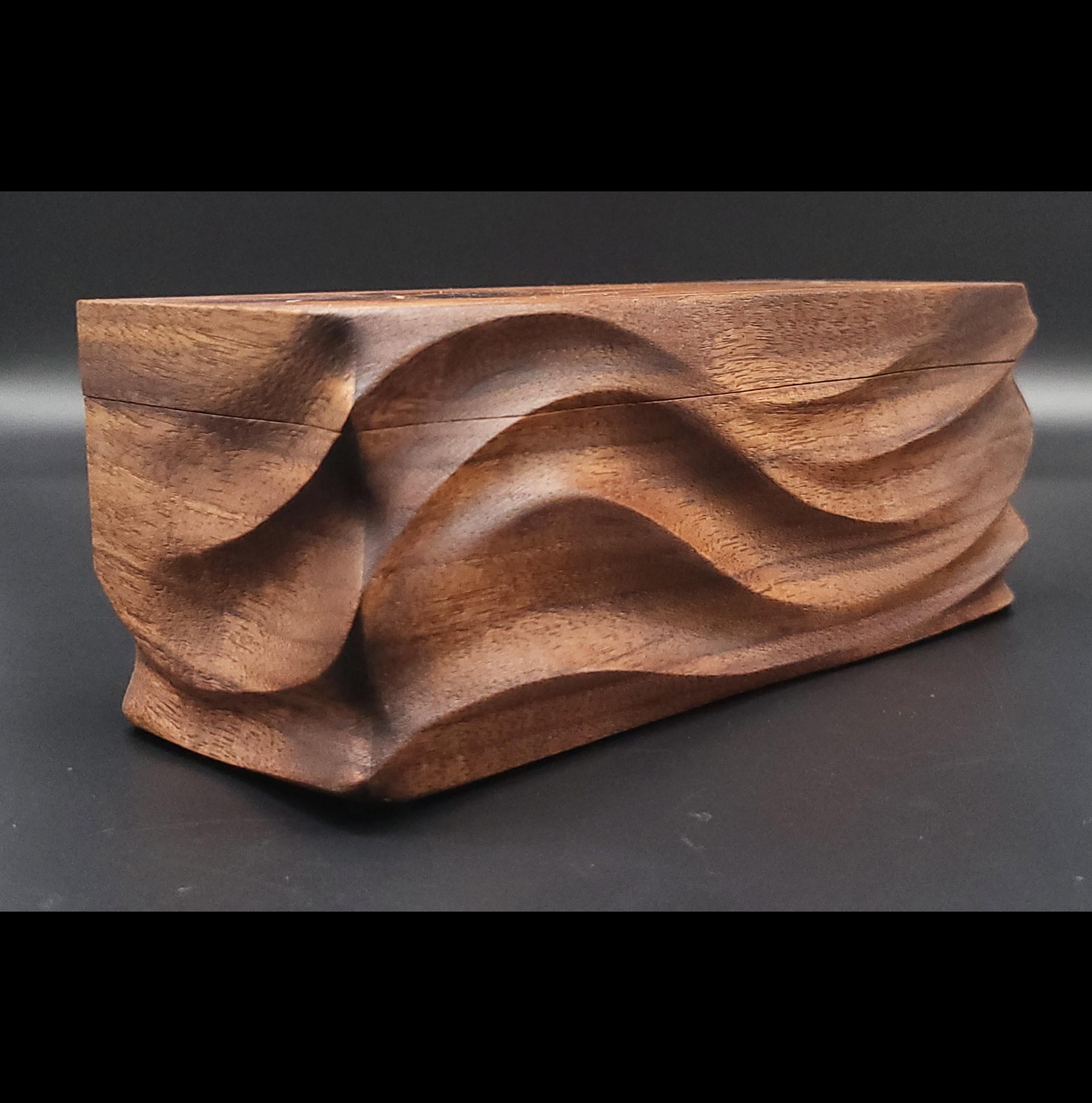 Hand Carved walnut Keepsake Box: Artisan Wooden box