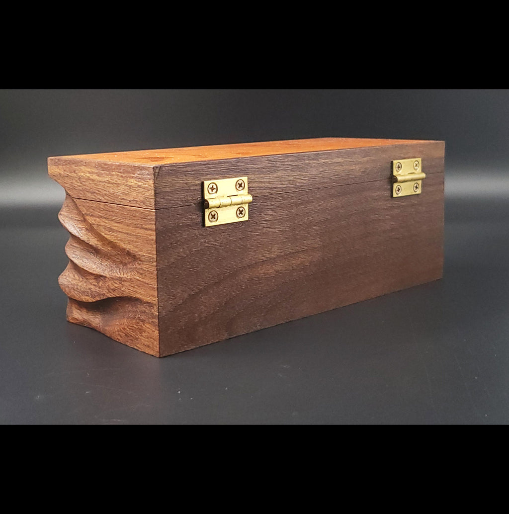 Hand Carved walnut Keepsake Box: Artisan Wooden box