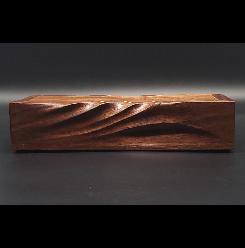 Hand Carved walnut Pencil Box: Artisan Wooden box