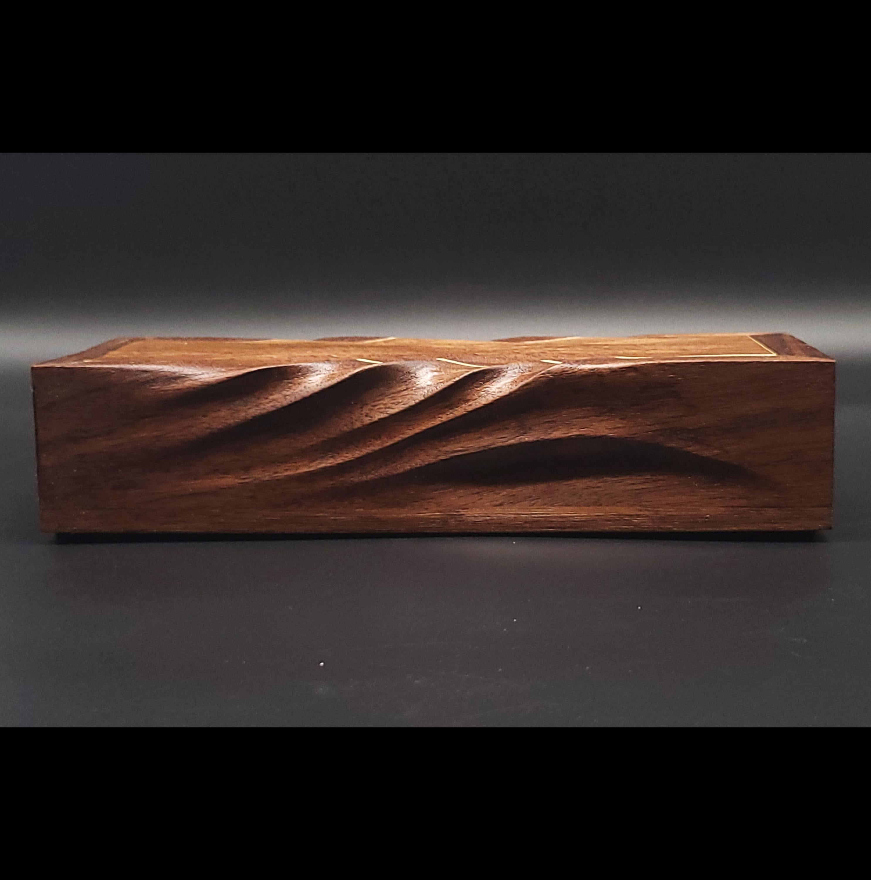 Hand Carved walnut Pencil Box: Artisan Wooden box