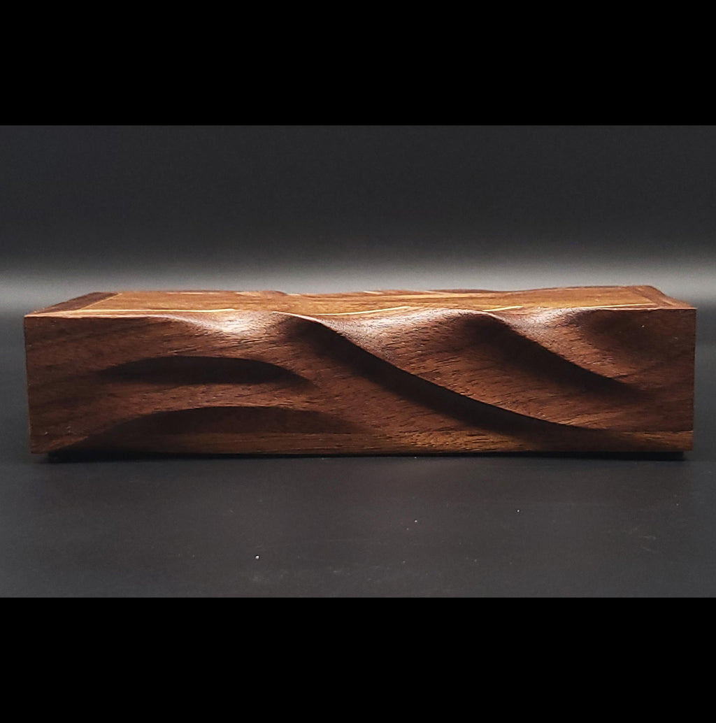 Hand Carved walnut Pencil Box: Artisan Wooden box
