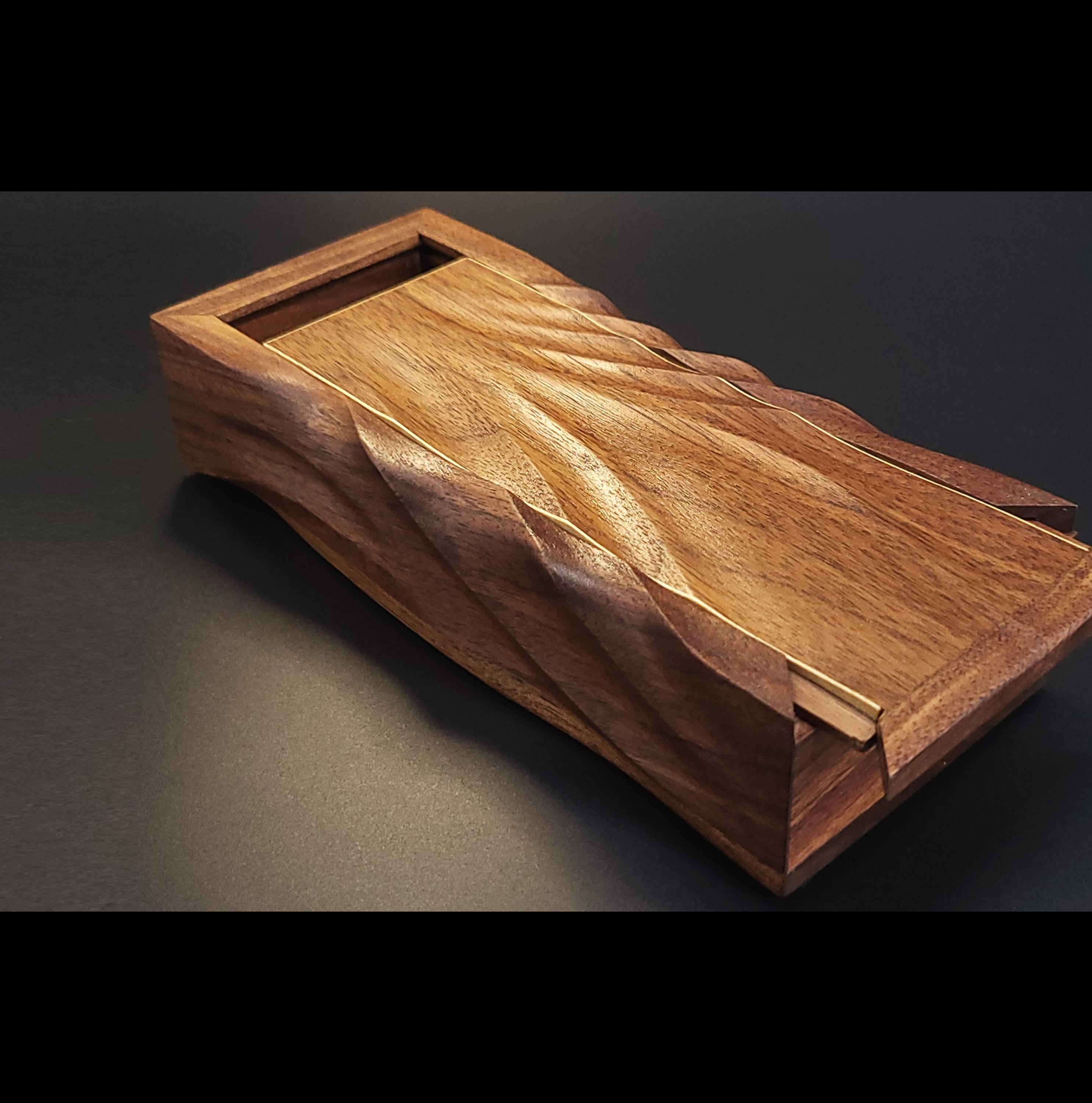 Hand Carved walnut Pencil Box: Artisan Wooden box