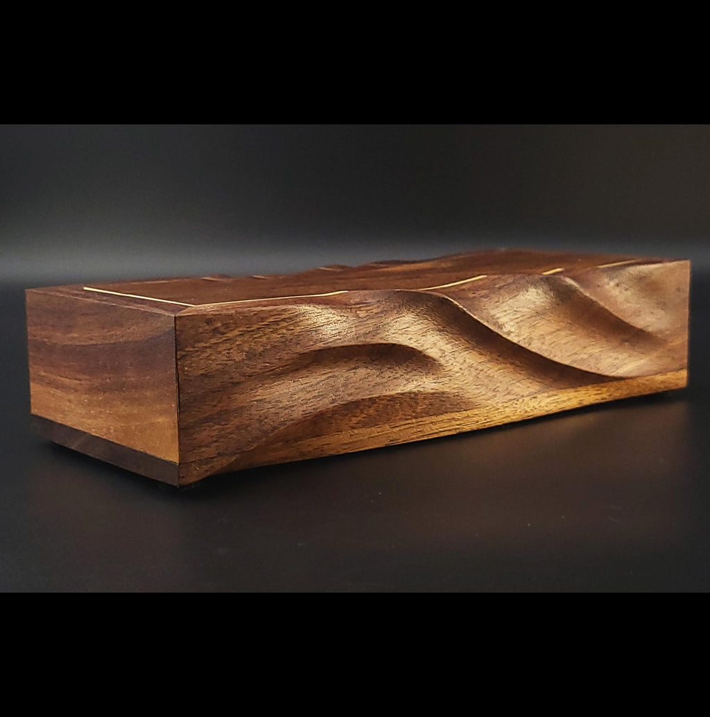 Hand Carved walnut Pencil Box: Artisan Wooden box